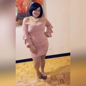 FTF Fauxe Suede Body Con Dress
